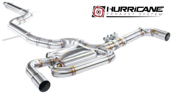 Hurricane Exhaust 3.5" ECE Klappenanlage für Golf 8 GTI 245PS FWD Hurricane Exhaust 3.5" ECE Klappenanlage für Golf 8 GTI 245PS FWD
